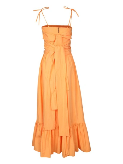 Shop Msgm Panelled Slip Dress In Orange
