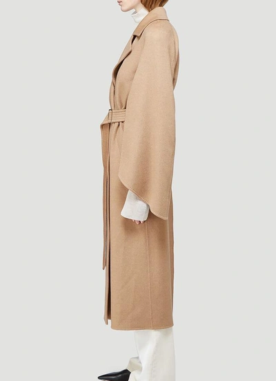 Shop Max Mara Minalo Belted Wrap Coat In Beige
