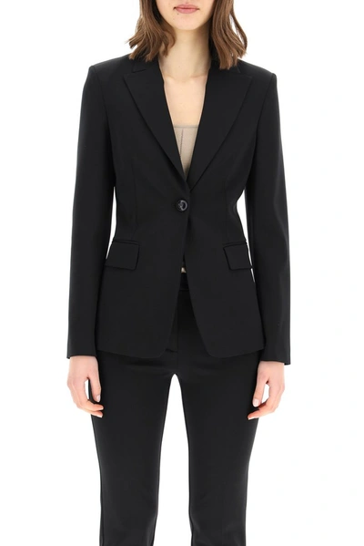 Shop Pinko Scuba Effect Single Breasted Blazer In Black