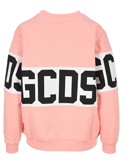 Shop Gcds Band Logo Crewneck Sweatshirt In Pink