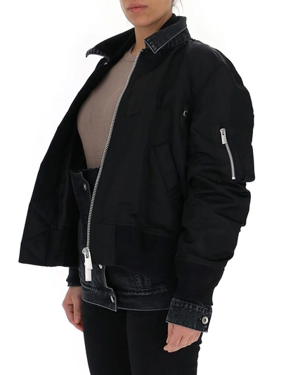 Shop Sacai Layered Bomber Jacket In Black