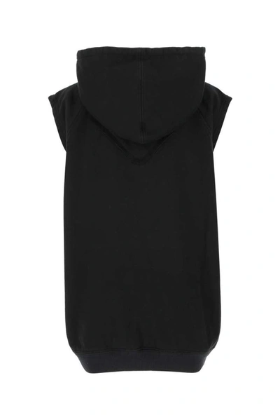 Shop Prada Sleeveless Hoodie In Black