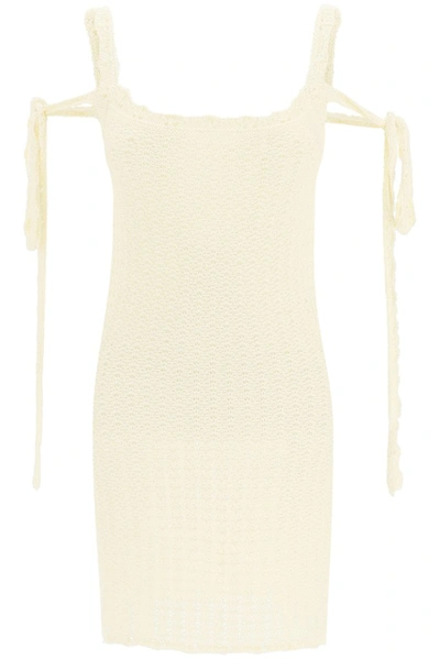 Shop Alanui Desert Summer Knitted Dress In White