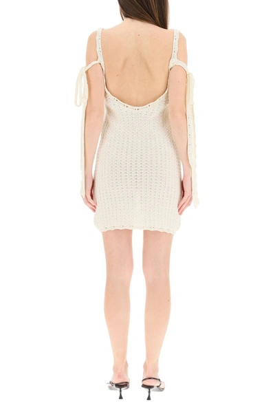 Shop Alanui Desert Summer Knitted Dress In White