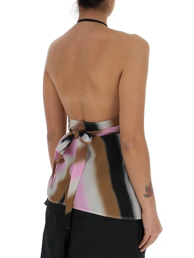 Shop Rick Owens Laura Plunging Neck Wrap Top In Multi