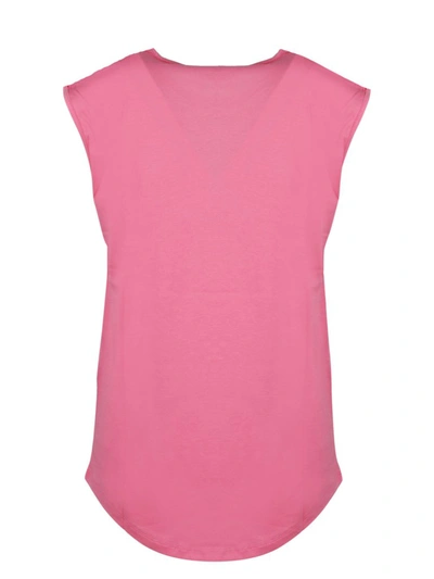 Shop Balmain Logo Print Tank Top In Pink