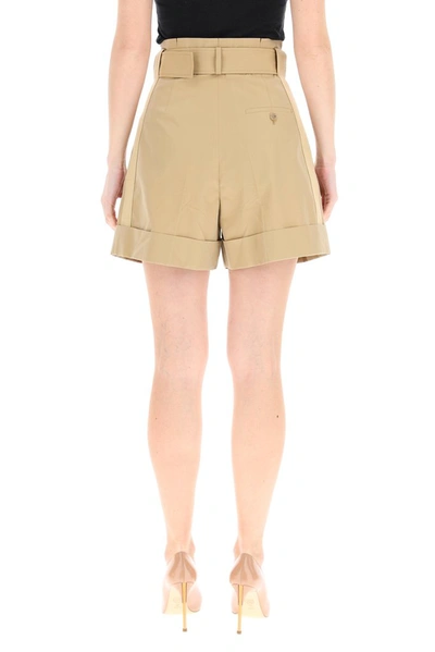 Shop Alexander Mcqueen Belted Tailored Shorts In Brown