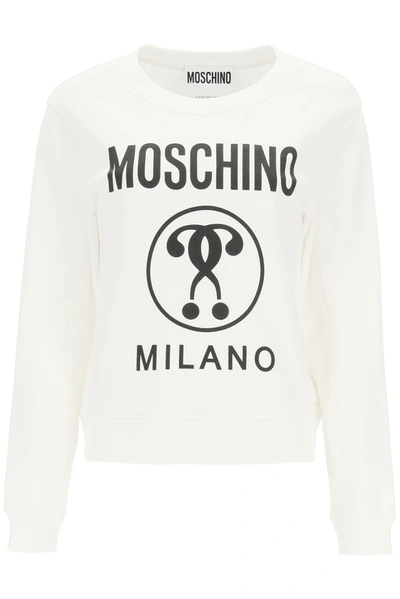 Shop Moschino Logo Printed Sweatshirt In White