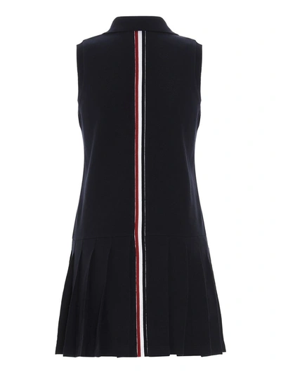 Shop Thom Browne Sleeveless Tennis Dress In Navy