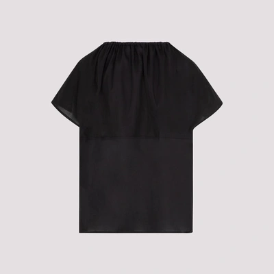 Shop Totême Draped Tunic Blouse In Black