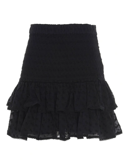 Shop Isabel Marant Étoile Tinaomi Ruffled Mini Skirt In Black
