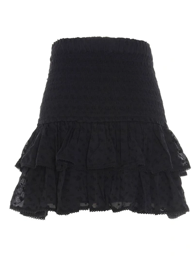 Shop Isabel Marant Étoile Tinaomi Ruffled Mini Skirt In Black