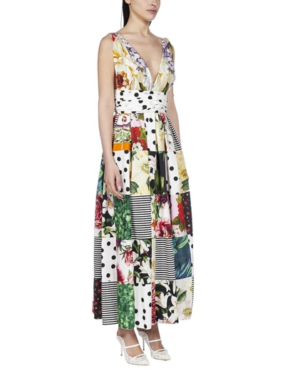 Shop Dolce & Gabbana Patchwork Sleeveless Maxi Dress In Multi