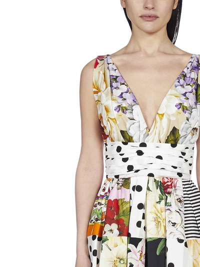 Shop Dolce & Gabbana Patchwork Sleeveless Maxi Dress In Multi