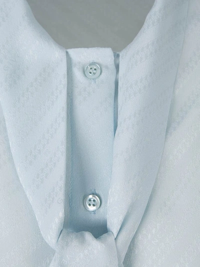 Shop Givenchy Chain Jacquard Scarf Collar Shirt In Blue