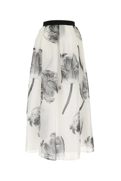 Shop Max Mara Studio Ubaldo Tulip Print Skirt In Multi