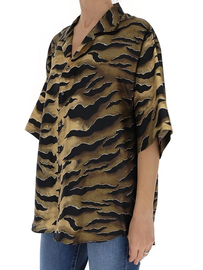 Shop Dsquared2 Tiger Print Boyfriend Style Shirt In Multi