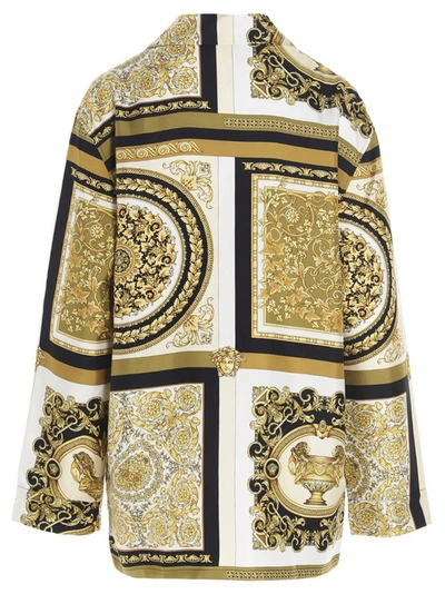 Shop Versace Barocco Mosaic Print Pyjama Shirt In Multi