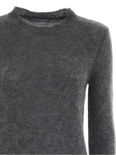 Shop Alberta Ferretti Crewneck Knit Jumper In Grey