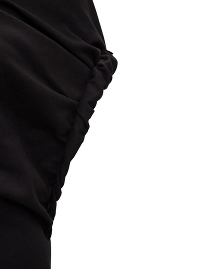 Shop Attico The  Asymmetric Sleeve Mini Dress In Black