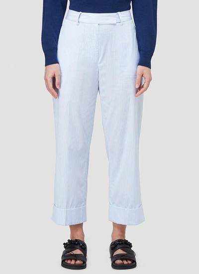 Shop Simone Rocha Striped Pants In Blue