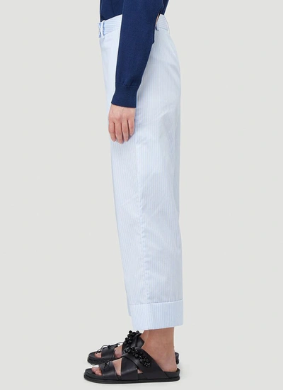 Shop Simone Rocha Striped Pants In Blue