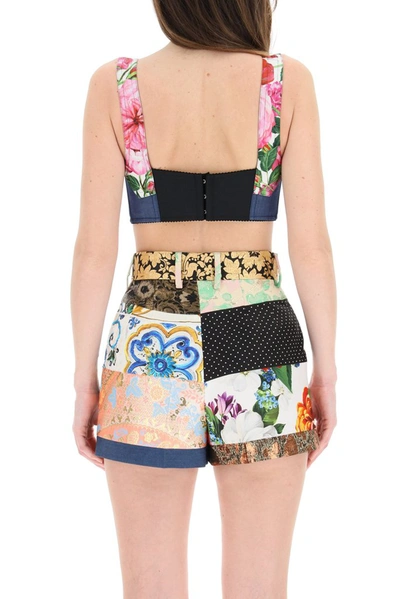 Shop Dolce & Gabbana Patchwork Cropped Top In Multi