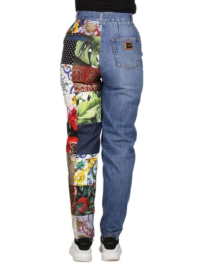 Shop Dolce & Gabbana Patchwork Panelled Jeans In Multi
