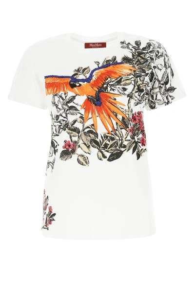 Shop Max Mara Studio Olivi Embellished Bird T In White