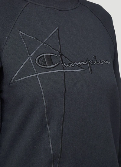 Shop Rick Owens X Champion Vega Sweatshirt In Black