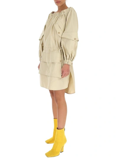 Shop Max Mara Emanuel Twill Dress In Beige