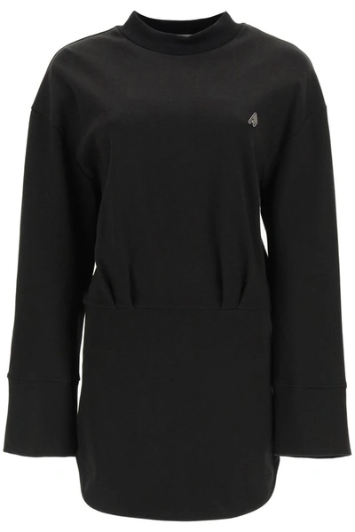 Shop Attico The  Logo Sweater Dress In Black