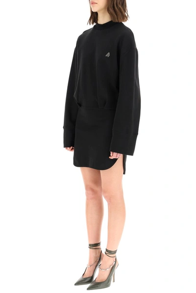 Shop Attico The  Logo Sweater Dress In Black