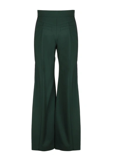 Shop Chloé High Waist Tailored Trousers In Green