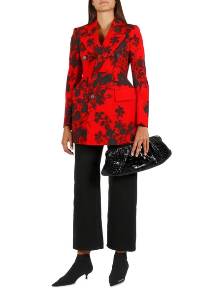 Shop Balenciaga Hourglass Floral Jacquard Blazer In Multi