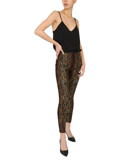 Shop Versace Animal Print Leggings In Multi