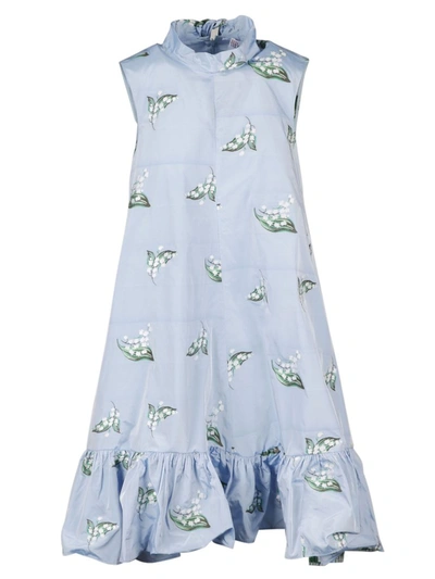 Shop Red Valentino Redvalentino May Lily Motif Dress In Blue