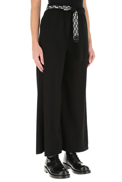 Shop Max Mara Wide Leg Belted Trousers In Black