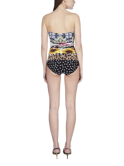 Shop Dolce & Gabbana Patchwork One Piece Swimsuit In Multi
