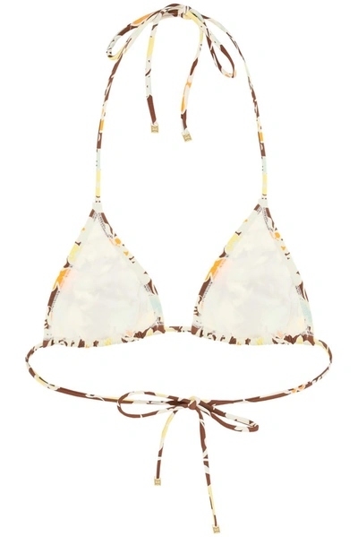 Shop Tory Burch Printed String Bikini Top In Multi