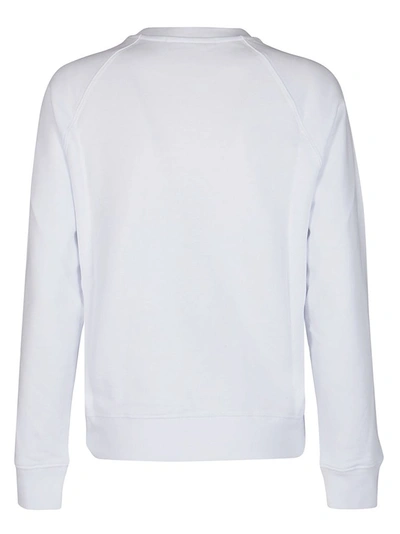 Shop Msgm Paint Brushed Logo Sweatshirt In White