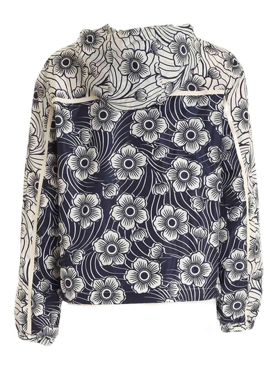 Shop Moncler Floral Print Zipped Jacket In Multi