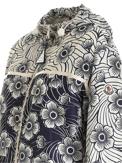 Shop Moncler Floral Print Zipped Jacket In Multi