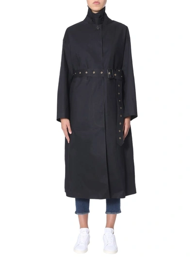 Shop Mackintosh Rosewell Belted Trench Coat In Black