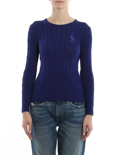 Shop Polo Ralph Lauren Beaded Sweater In Blue