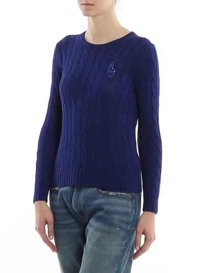 Shop Polo Ralph Lauren Beaded Sweater In Blue