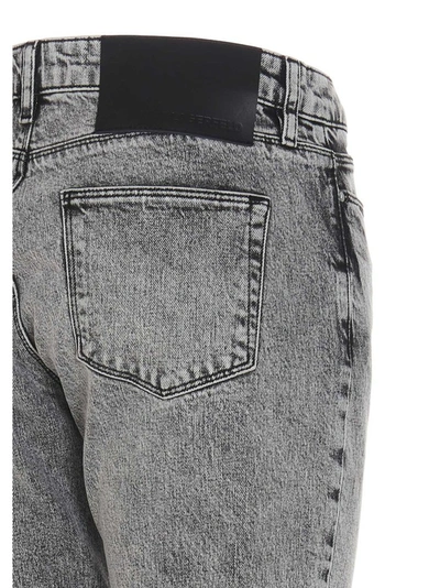 Shop Karl Lagerfeld Logo Print Girlfriend Jeans In Grey