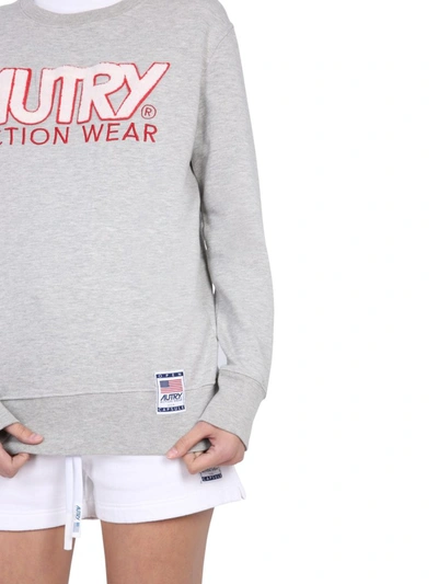 Shop Autry Action Wear Crewneck Sweatshirt In Grey