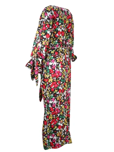 Shop Attico The  Floral Print Midi Dress In Multi