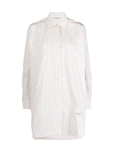 Shop Philosophy Di Lorenzo Serafini Striped Poplin Oversized Shirt In Multi